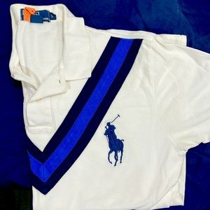 Blue and white polo by Ralph Lauren men’s polo shirt